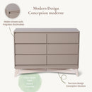 Bureau double 6 tiroirs Pala - Taupe