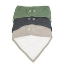Ensemble de 3 bavoirs en bambou - Chasseur, Charcoal, Taupe