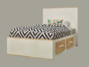 Lit simple 39" Axel - Blanc et naturel