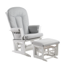 Chaise berçante à billes *Nouveau tissus 10 anti-taches*  - Blanc et Gris pâle
