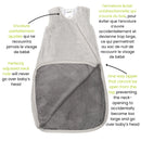 Sac de nuit en peluche - Gris uni (1.5 togs)