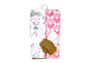 Ensemble 2 couvertures douces et confortables- Lapins roses