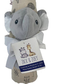 Couverture en mousseline et jouet - Éléphant
