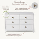 Bureau double 6 tiroirs Briar  - Blanc