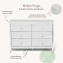 Bureau double 6 tiroirs Aster - Blanc