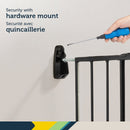 Porte métallique extensible en haut des escaliers - Noir