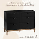 Bureau double 6 tiroirs Laurel - Noir et Naturel