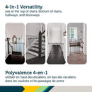 Porte métallique extensible en haut des escaliers - Noir