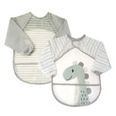 Ensemble 2 bavoirs imperméables avec manches 9 mois + - Vert sauge