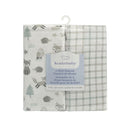 Ensemble de 2 draps contour en flanelle- Chouettes et Sapins