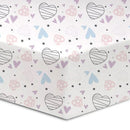 Drap contour percale- Coeurs