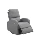 Fauteuil Berçant Pivotant Électrique avec port USB - Gris pâle
