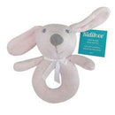 Hochet anneau doux en peluche- Lapin rose