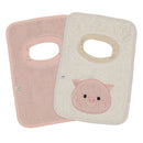 Ensemble de 2 bavoirs ratine - Cochon
