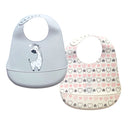 Ensemble 2 bavoirs en silicone - Girafes et coeurs