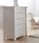Commode 5 tiroirs Cristallo - Vintage White