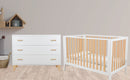 Ensemble bassinette classique Bernini et meuble 3 tiroirs Caravaggio Blanc et naturel