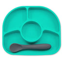 Assiette avec ventouse et cuillère Yümi  - Aqua