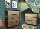 Bureau 3 tiroirs Axel - Noir et Naturel