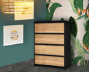 Commode 4 tiroirs Axel  - Noir et Naturel