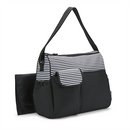 Stripes Messenger Style Diaper Bag - Pattern: Black and White