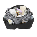 Stripes Messenger Style Diaper Bag - Pattern: Black and White