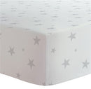 Drap contour pour lit de bébé en coton organique - Étoiles grises